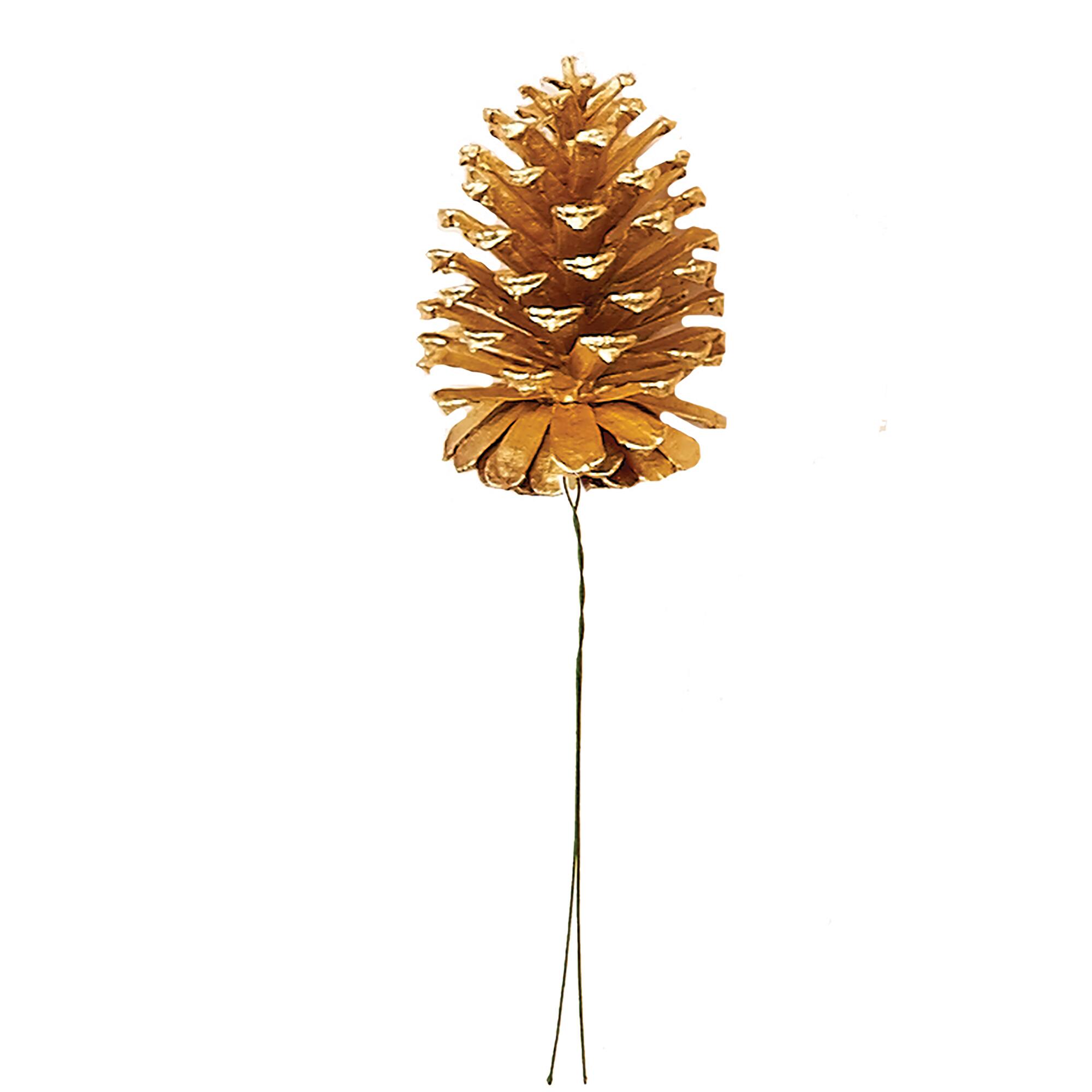 10" Christmas Gold Glitter Pinecone Pick, 72ct.